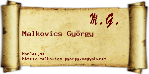 Malkovics György névjegykártya