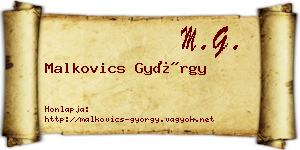 Malkovics György névjegykártya