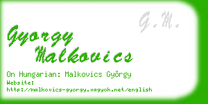 gyorgy malkovics business card